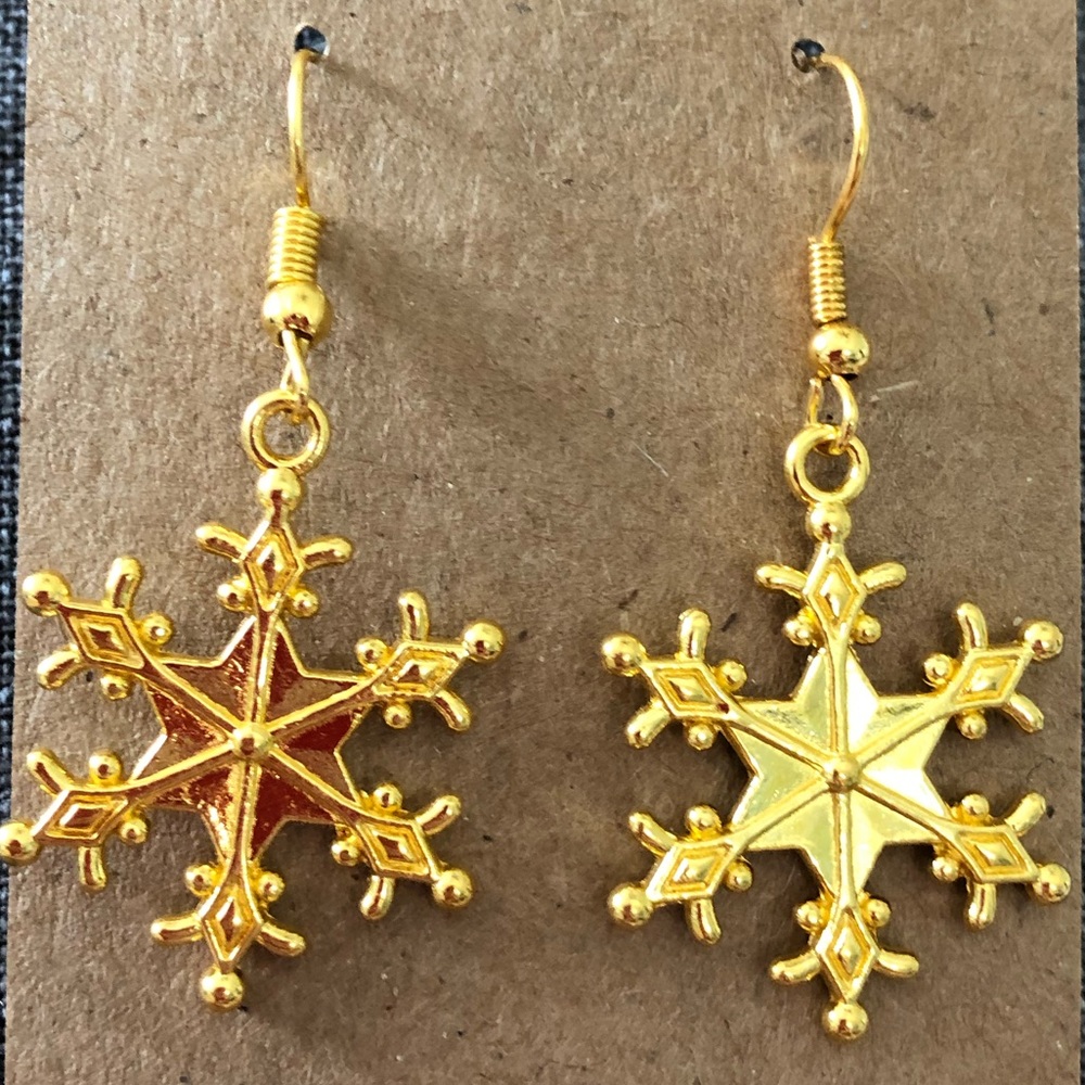 Gold snowflake earrings